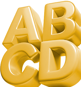 Объемные буквы A B C D